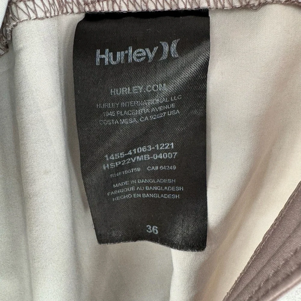 Hurley Board Shorts Mens 36 Gray Red Colorblock Stretch Drawstring Surf Swimwear